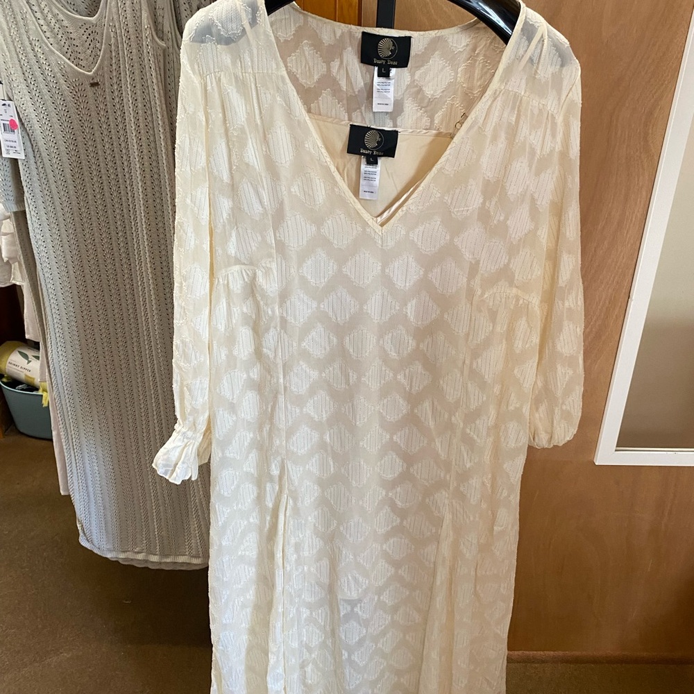 Dusty Daze long lined ivory dress